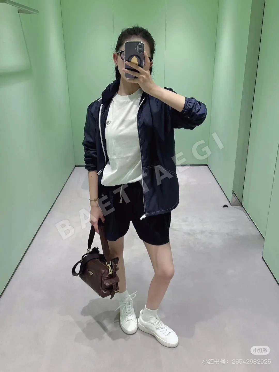 프라다 블랙 카고 여성 반바지 상세 이미지 9