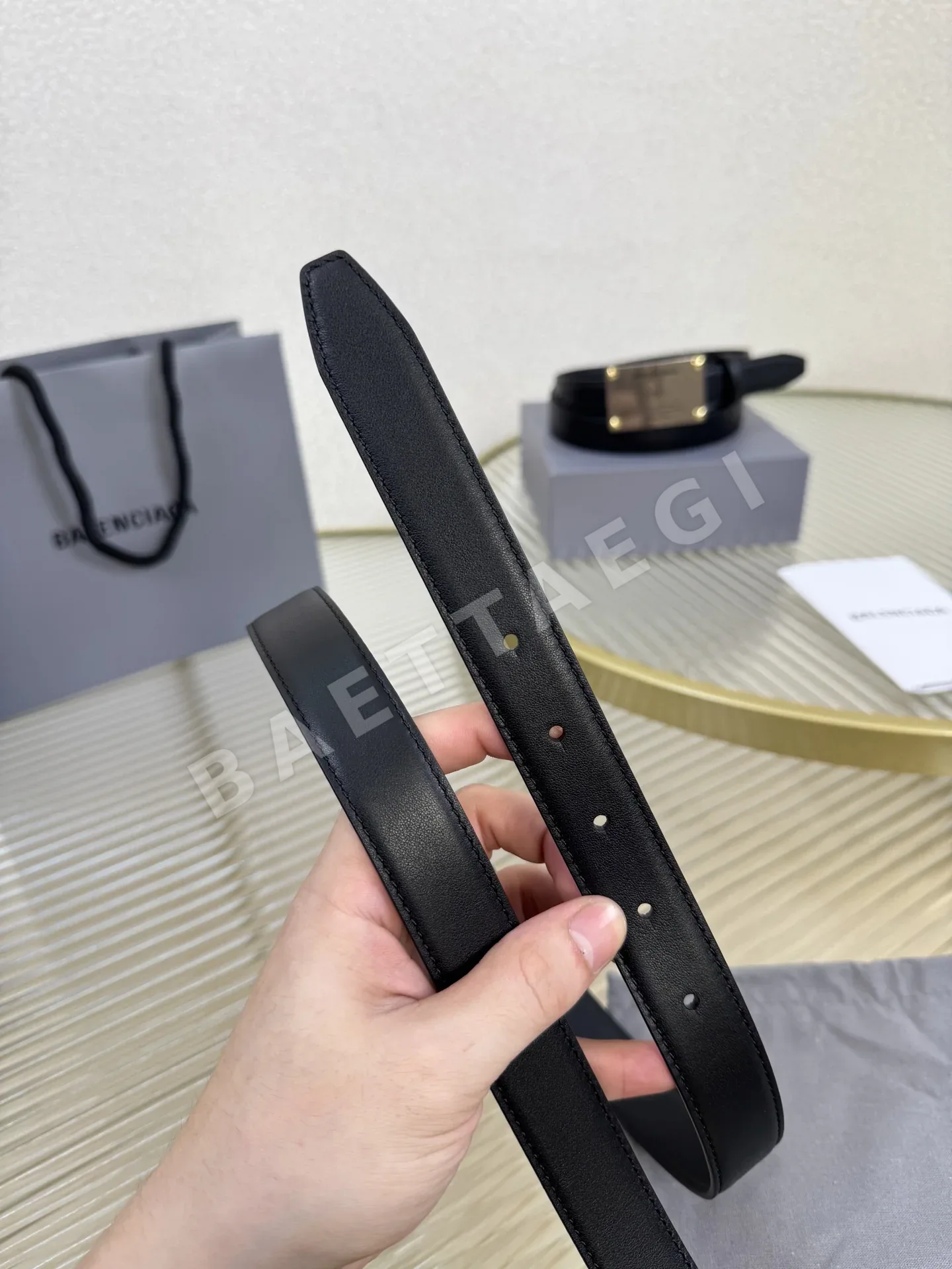 발렌시아가 카프스킨 빈티지 황동 장식 벨트 상세 이미지 7