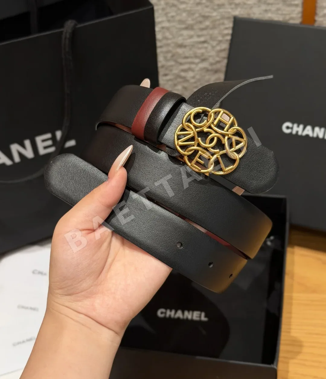 샤넬 리버시블 카프스킨 버클 벨트 30mm 상세 이미지 2