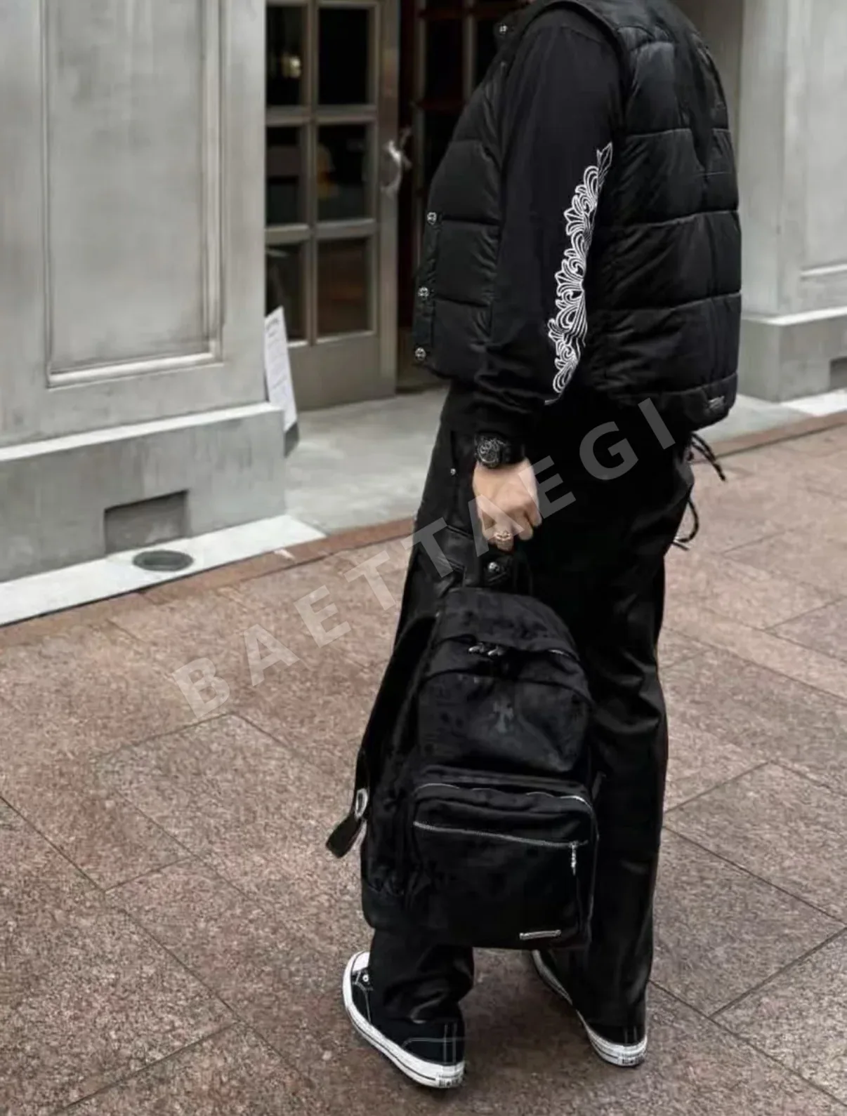 크롬하츠 블랙 패턴 나일론 백팩 상세 이미지 12