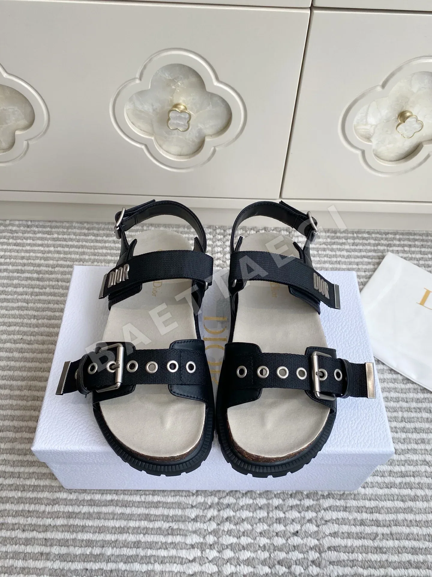 디올 더블 스트랩 코르크 플랫폼 샌들 41865