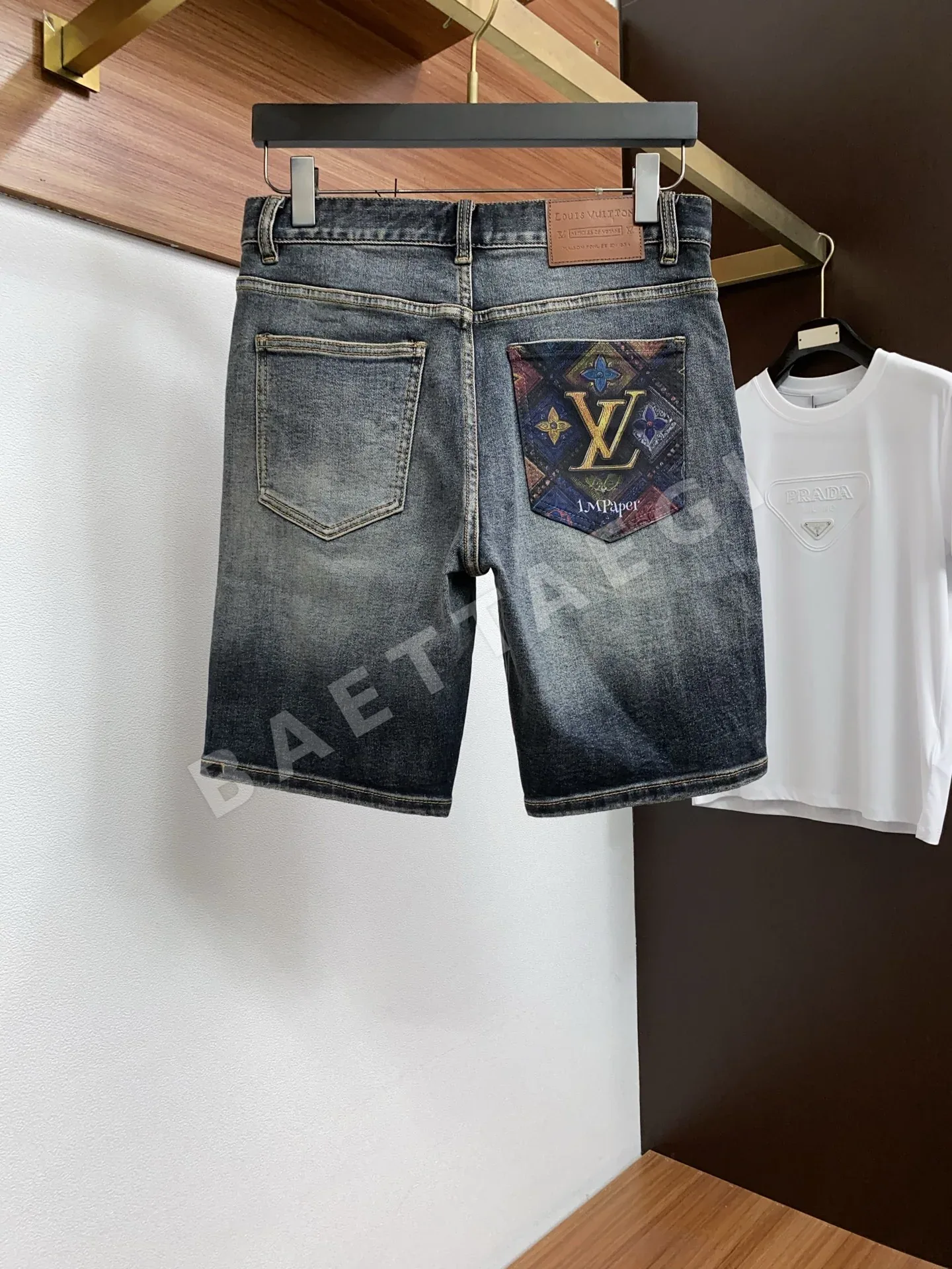 루이비통 데님 슬림핏 남성 반바지 상세 이미지 2