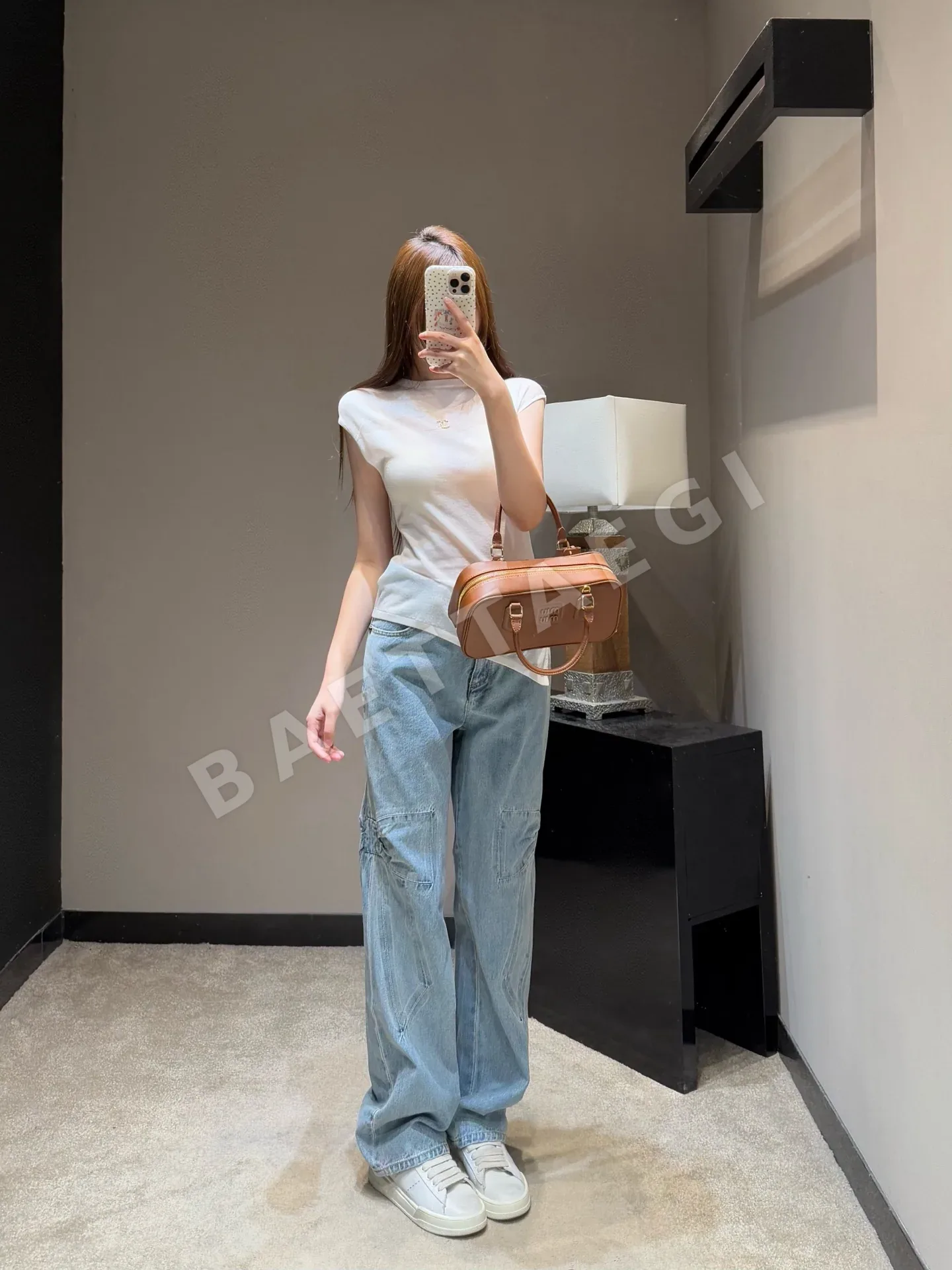 샤넬 비대칭 컷 여성 반팔 니트 탑 상세 이미지 6