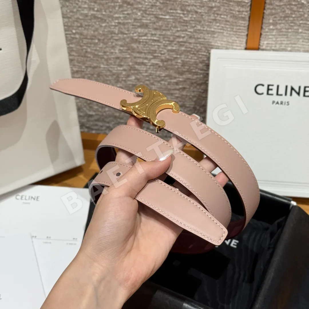 셀린느 ALIX 미디엄 25mm 리버시블 가죽 벨트 상세 이미지 4
