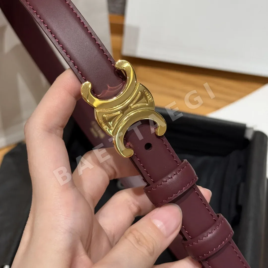 셀린느 개선문 여성 소가죽 골드 장식 벨트 상세 이미지 4