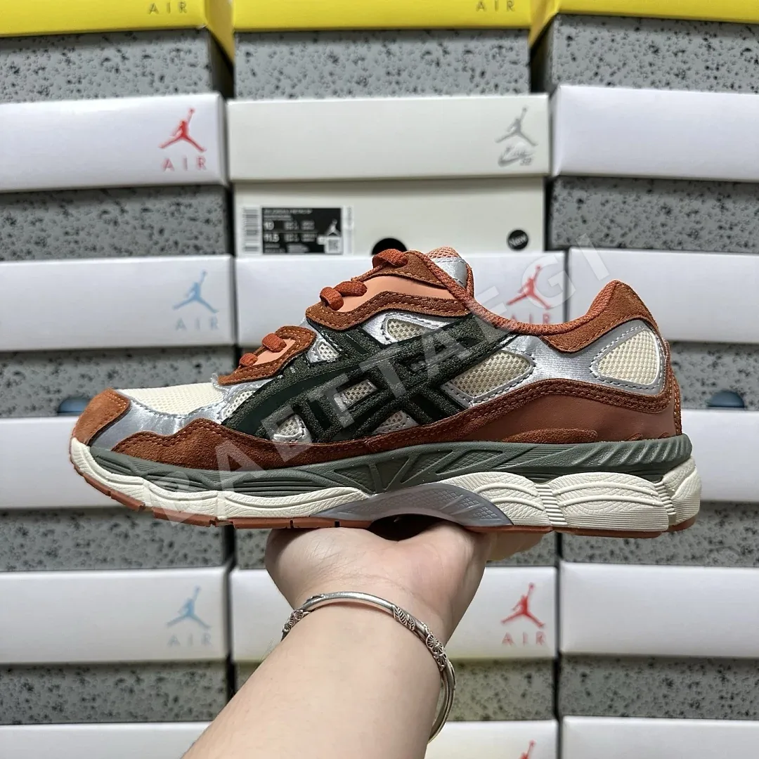 아식스 [RT] 젤 NYC 1201A789-251 200362 Asics Gel-NYC Oatmeal Forest Green Orange 상세 이미지 3