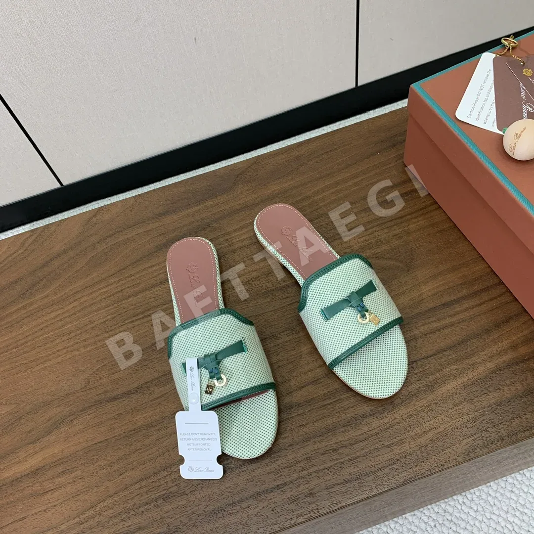 로로피아나 컬러 블록 플랫 샌들 상세 이미지 2