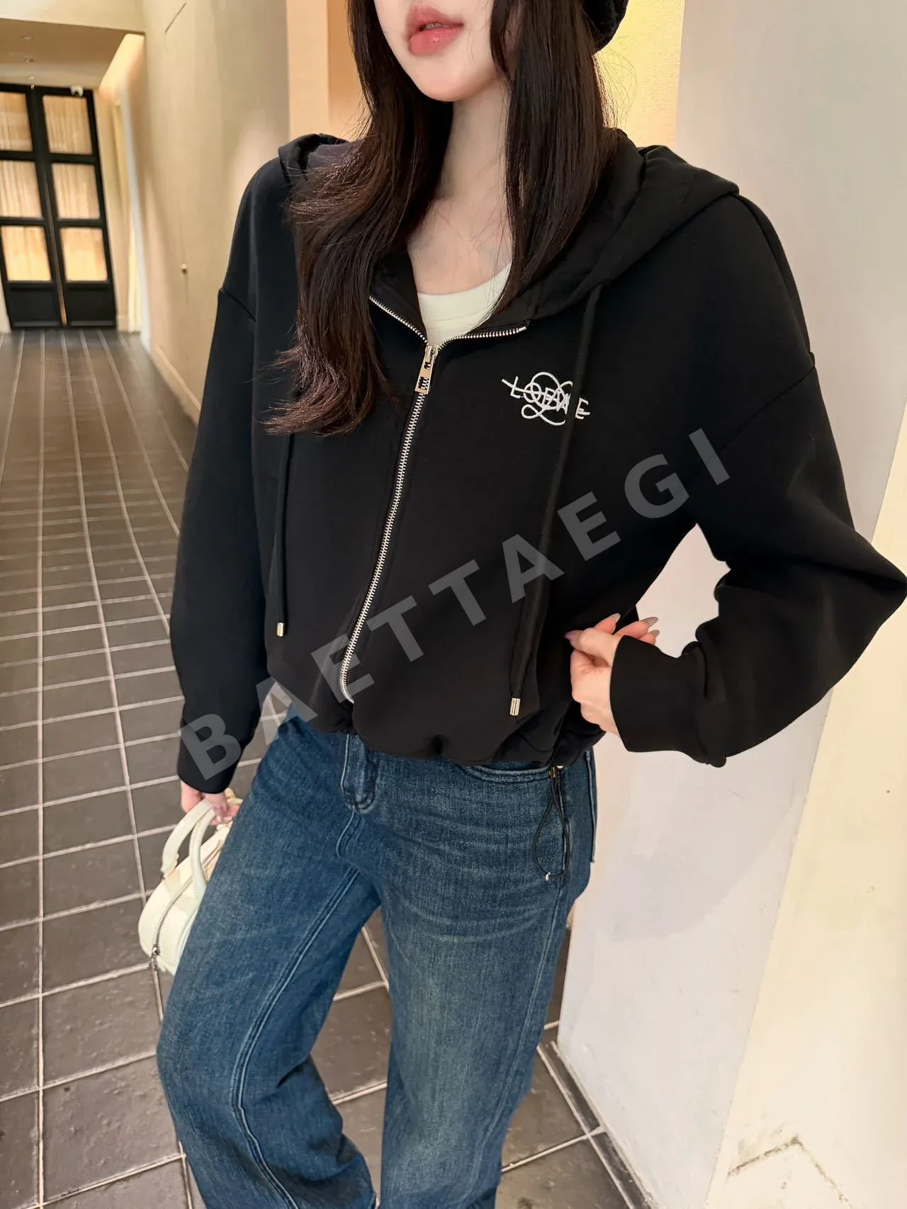 로에베 후드 드로스트링 여성 자켓 178729