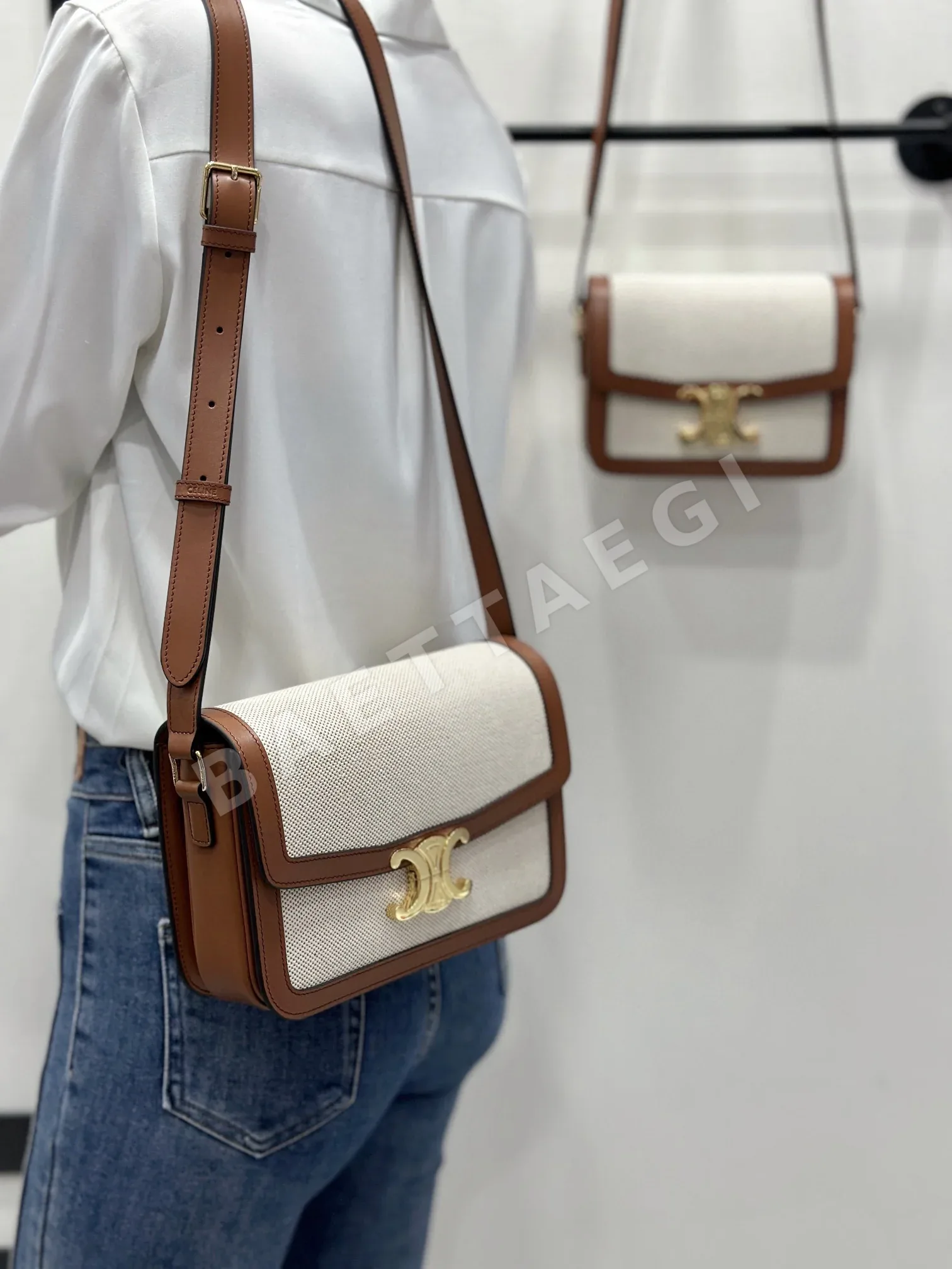셀린느 캔버스 소가죽 패치워크 가방 86372