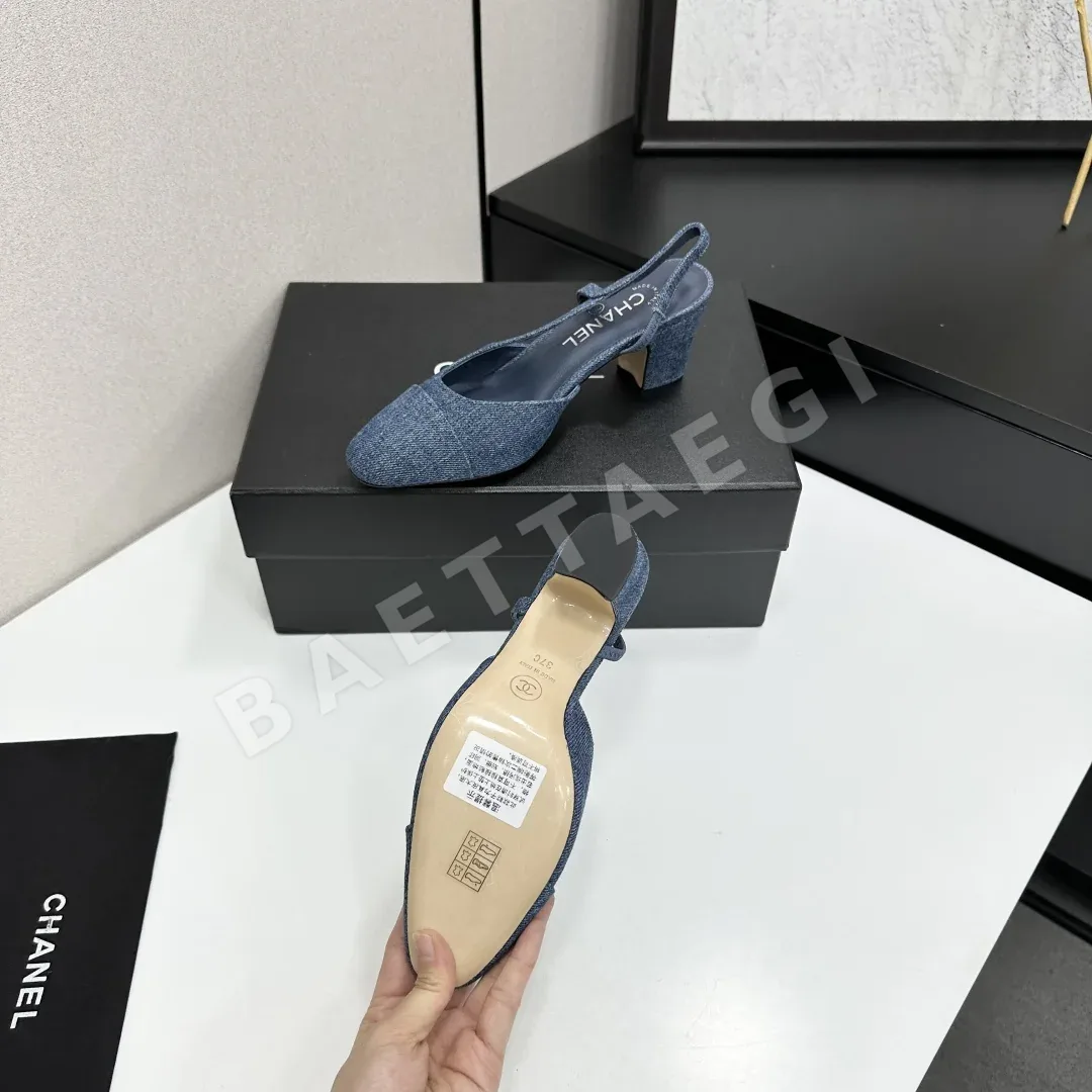 샤넬 클래식 슬링백 플랫 신발 상세 이미지 4