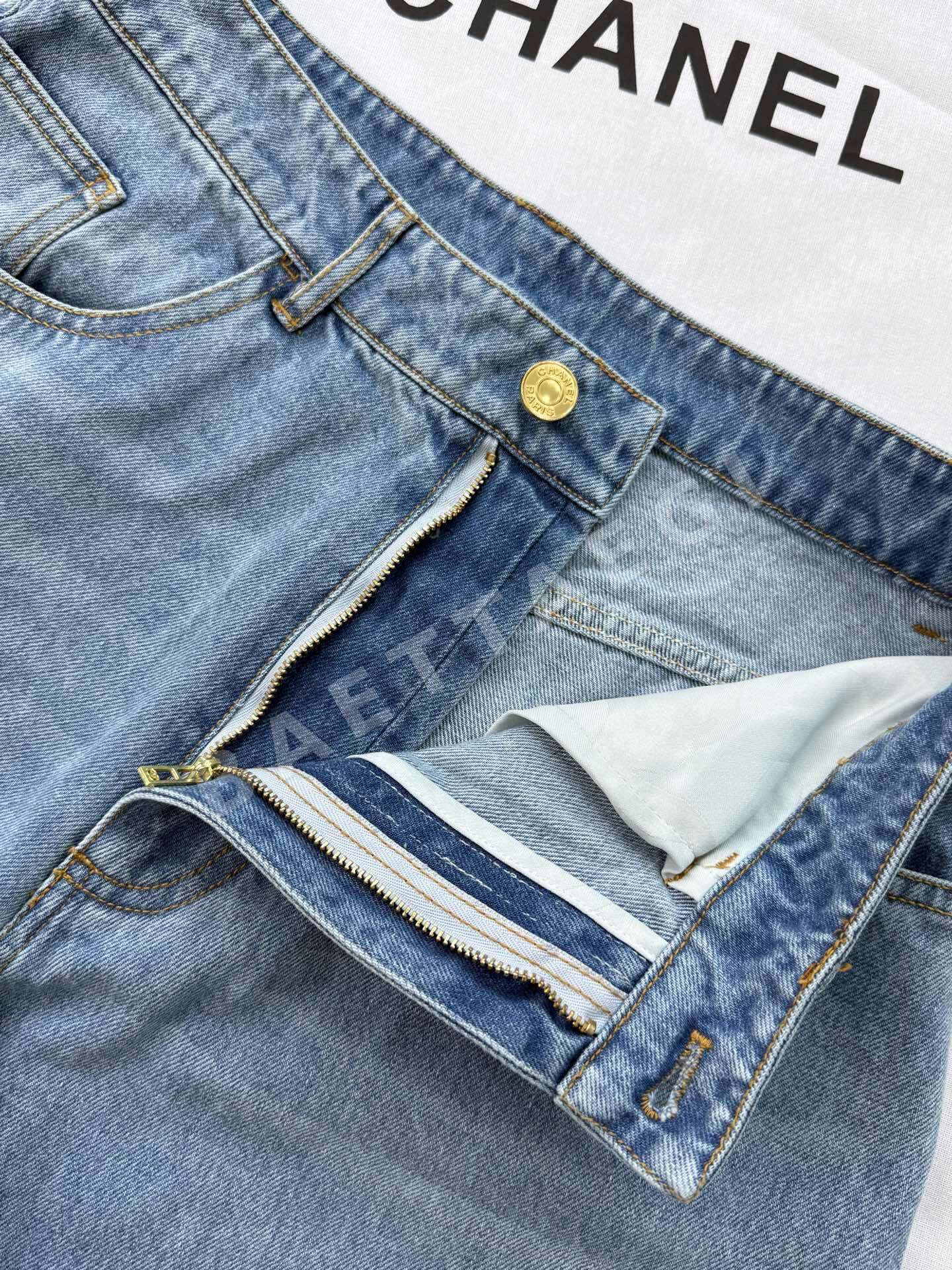 샤넬 26A 와이드 데님 바지 상세 이미지 6