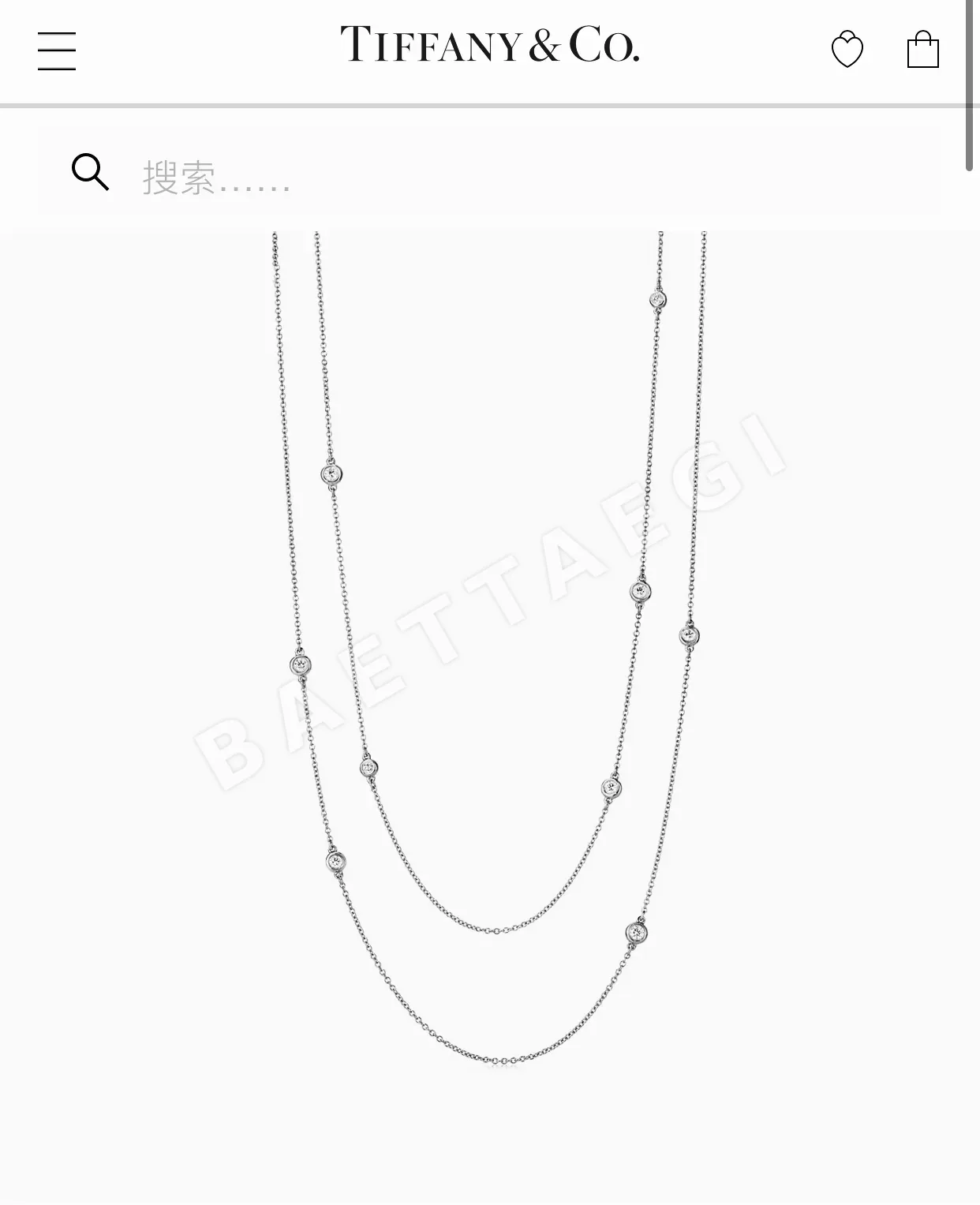 티파니 물방울 다이아몬드 장식 롱 목걸이 상세 이미지 2