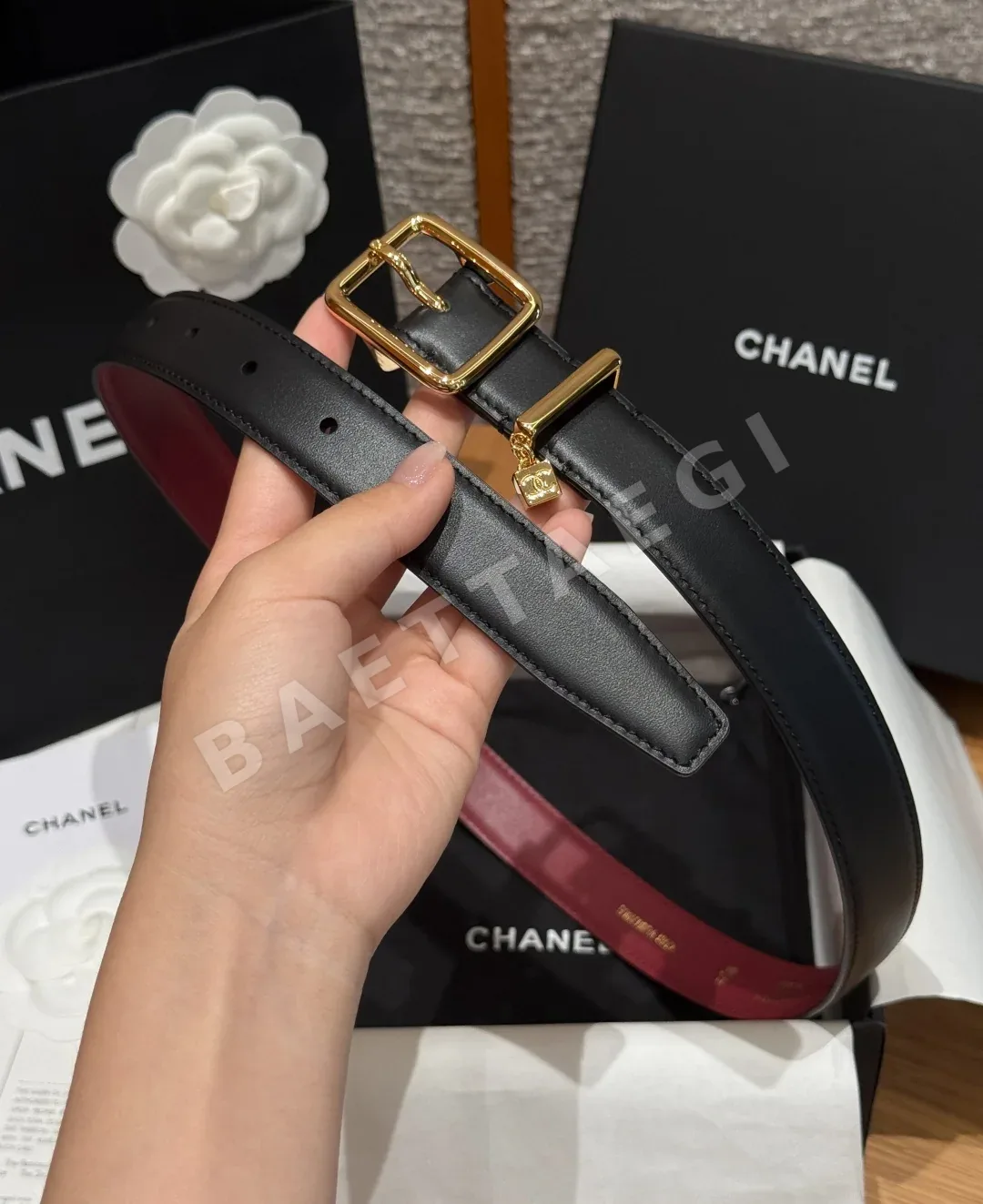 샤넬 가죽 더블 C 버클 벨트 상세 이미지 9