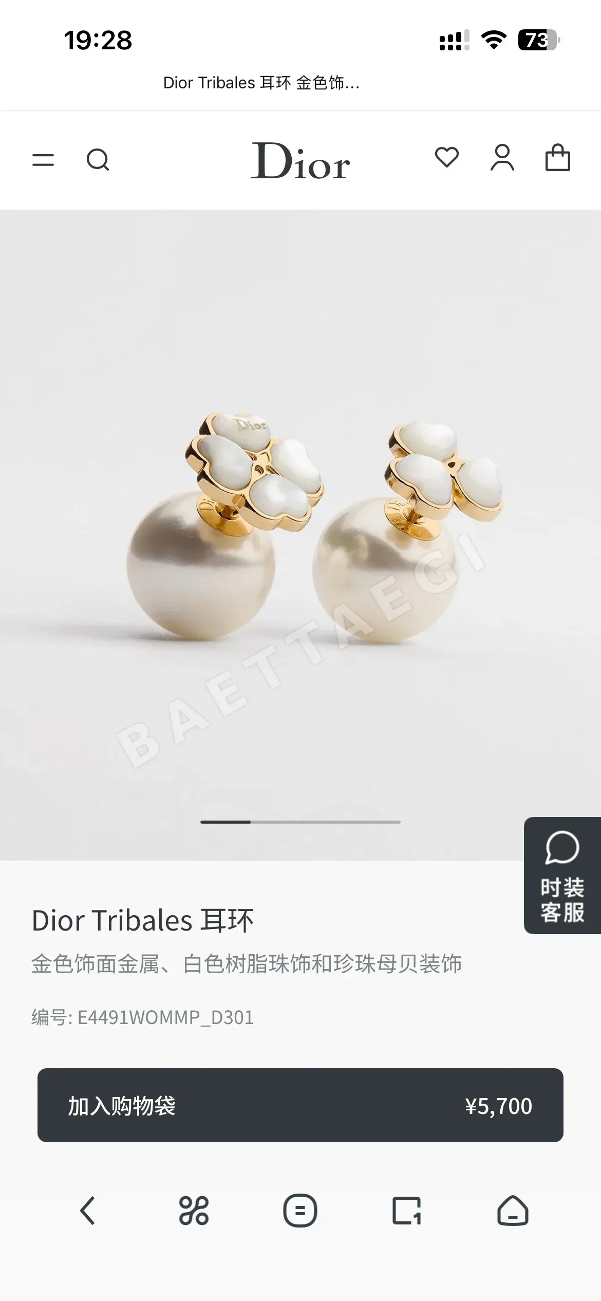디올 메탈릭 레터 귀걸이 134539
