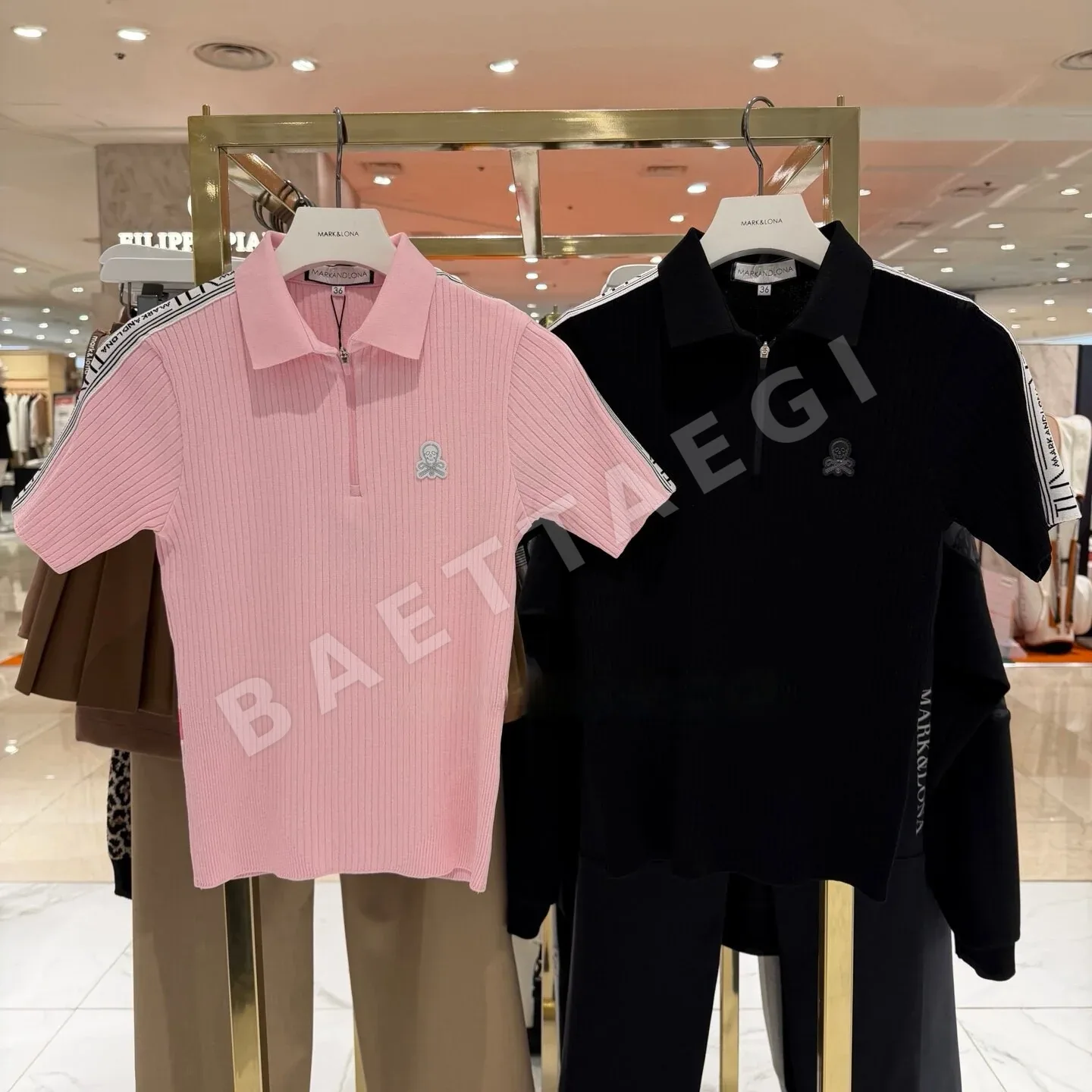마크앤로나 여성 니트 반팔 탑 153894