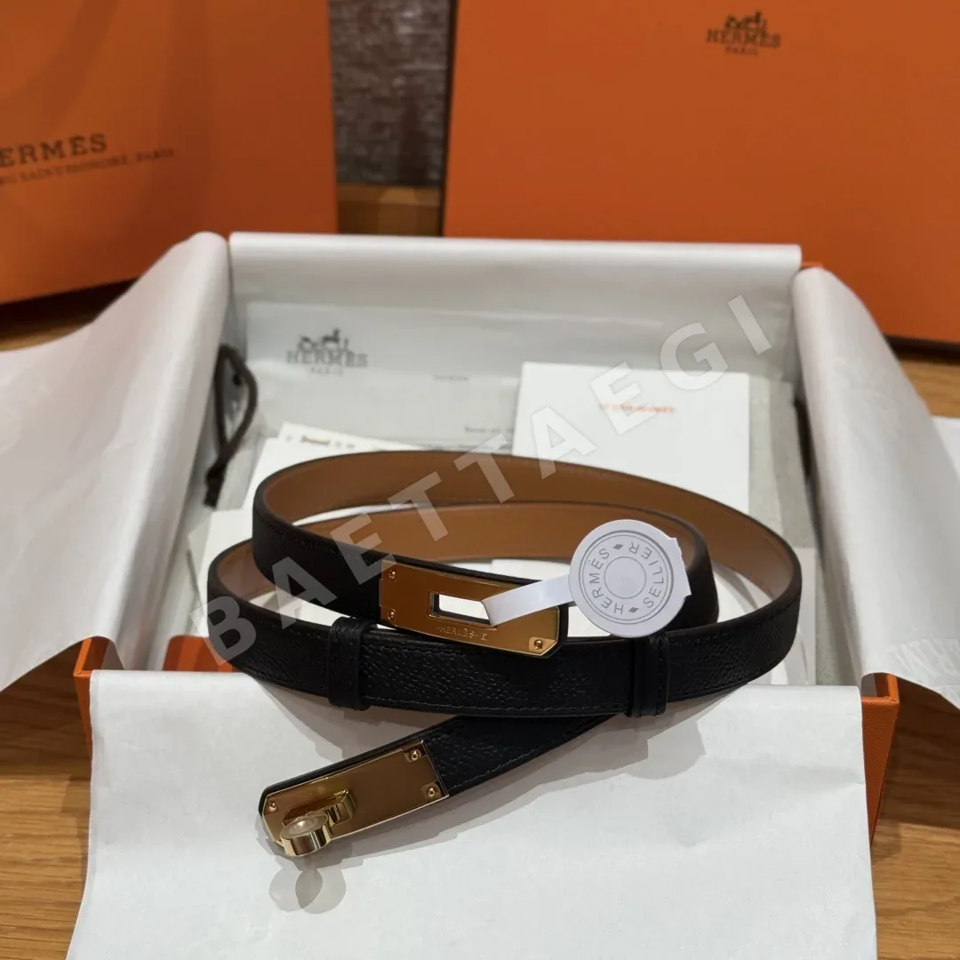 에르메스 팔라듐 켈리 버클 헌터 가죽 벨트 176472