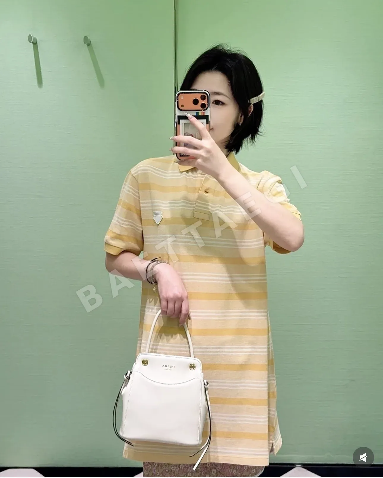 폴로 여성 스트라이프 폴로 원피스 121749