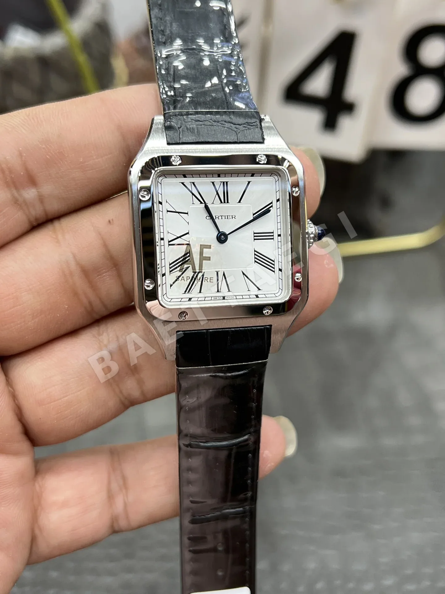 까르띠에 산토스 AF공장 론다 쿼츠 무브먼트 미디움 레플리카 42578 Cartier 상세 이미지 4