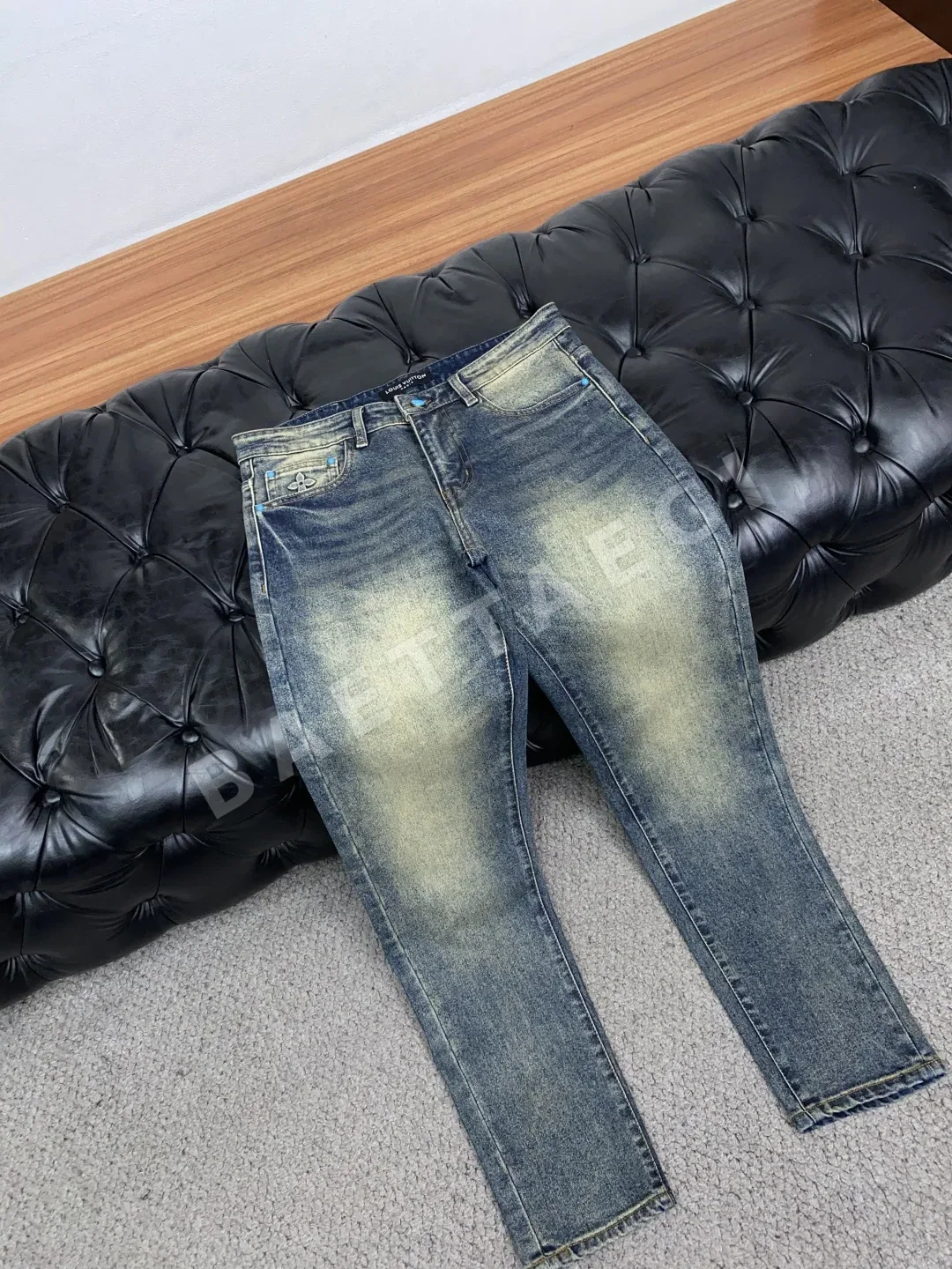 루이비통 슬림핏 스트레이트 레그 남성 바지 상세 이미지 6