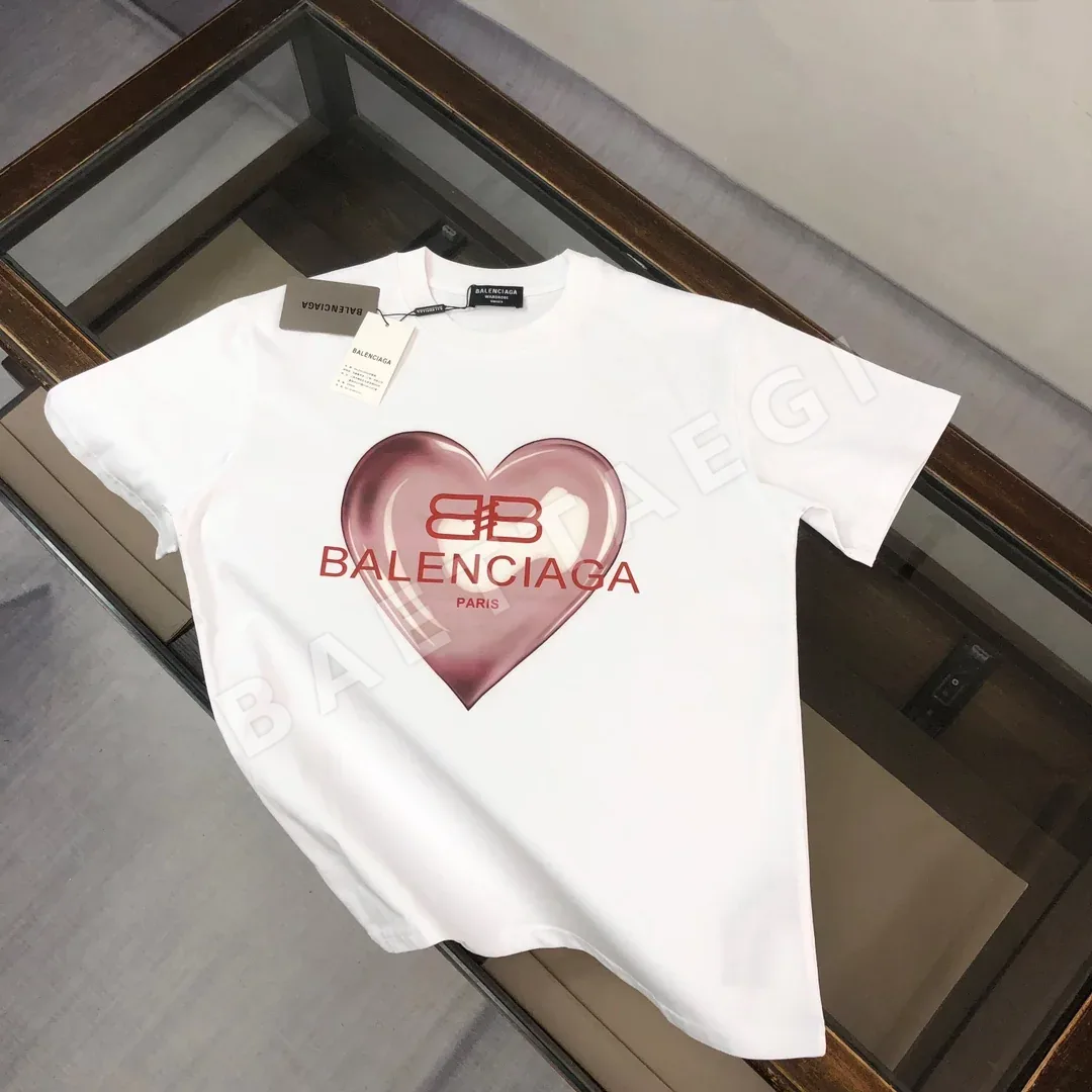 발렌시아가 여성 프린트 크루넥 반팔 티셔츠 88675