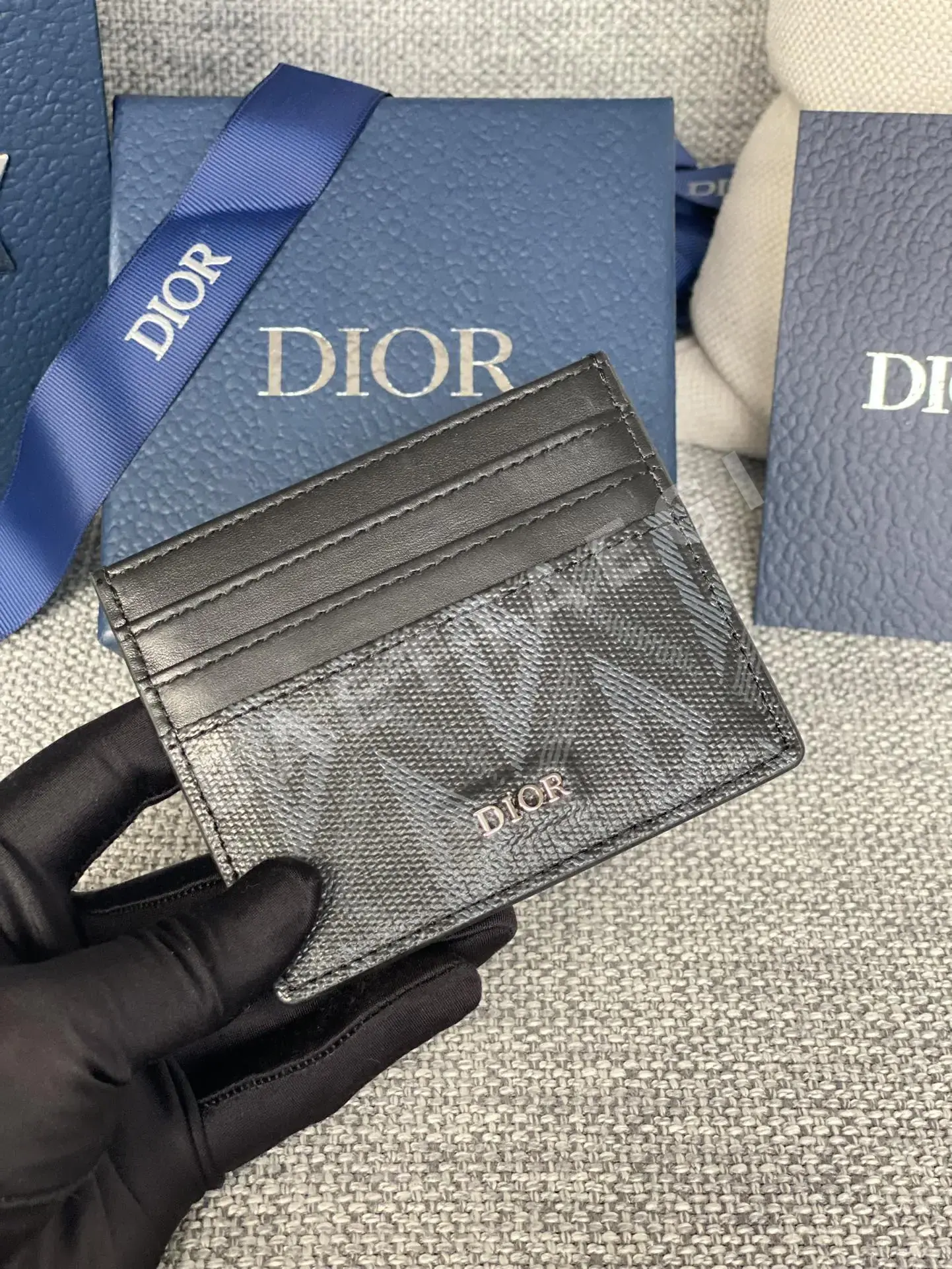 디올 CD 다이아몬드 패턴 카드홀더 지갑 상세 이미지 3