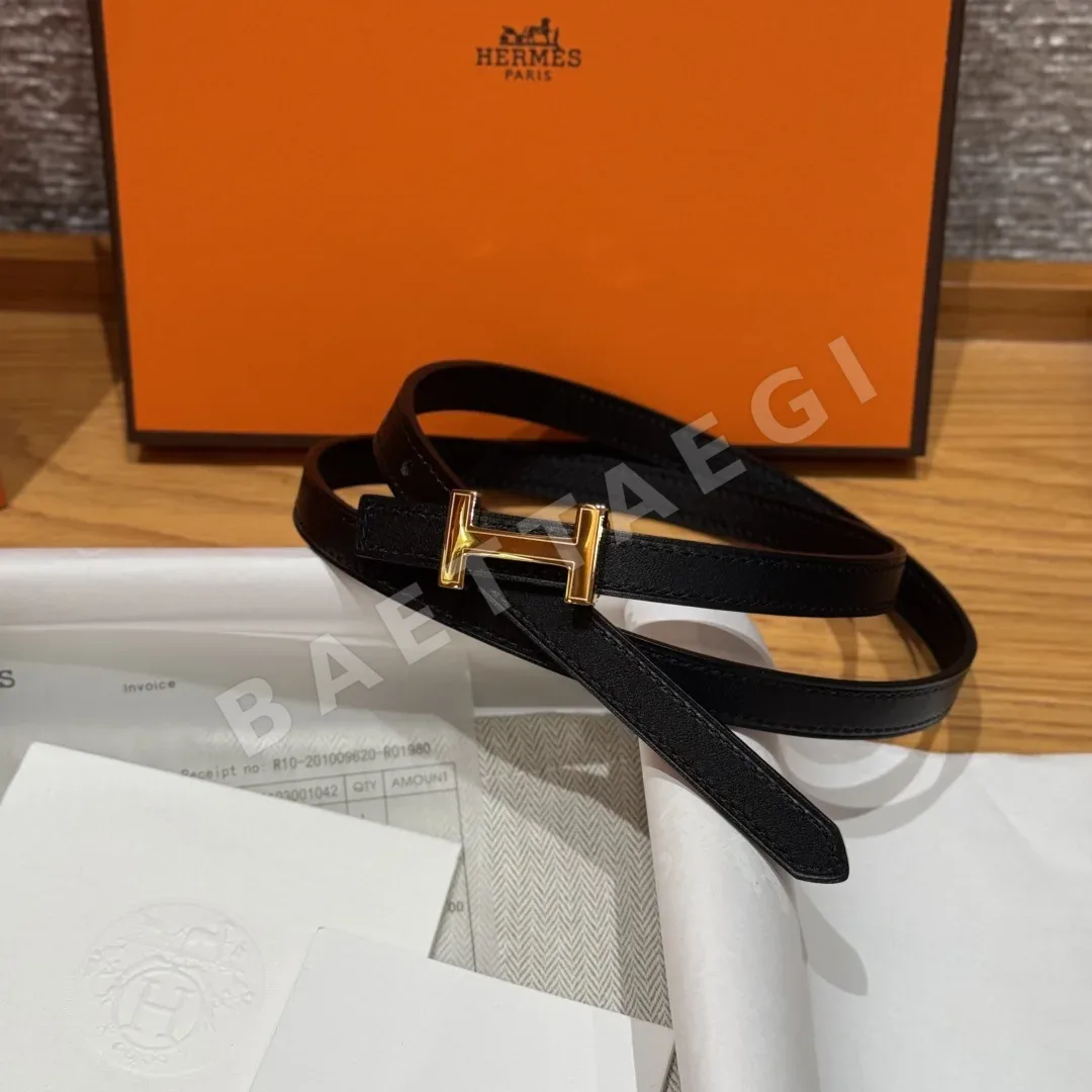 에르메스 미니 H 버클 양면 가죽 벨트 상세 이미지 2