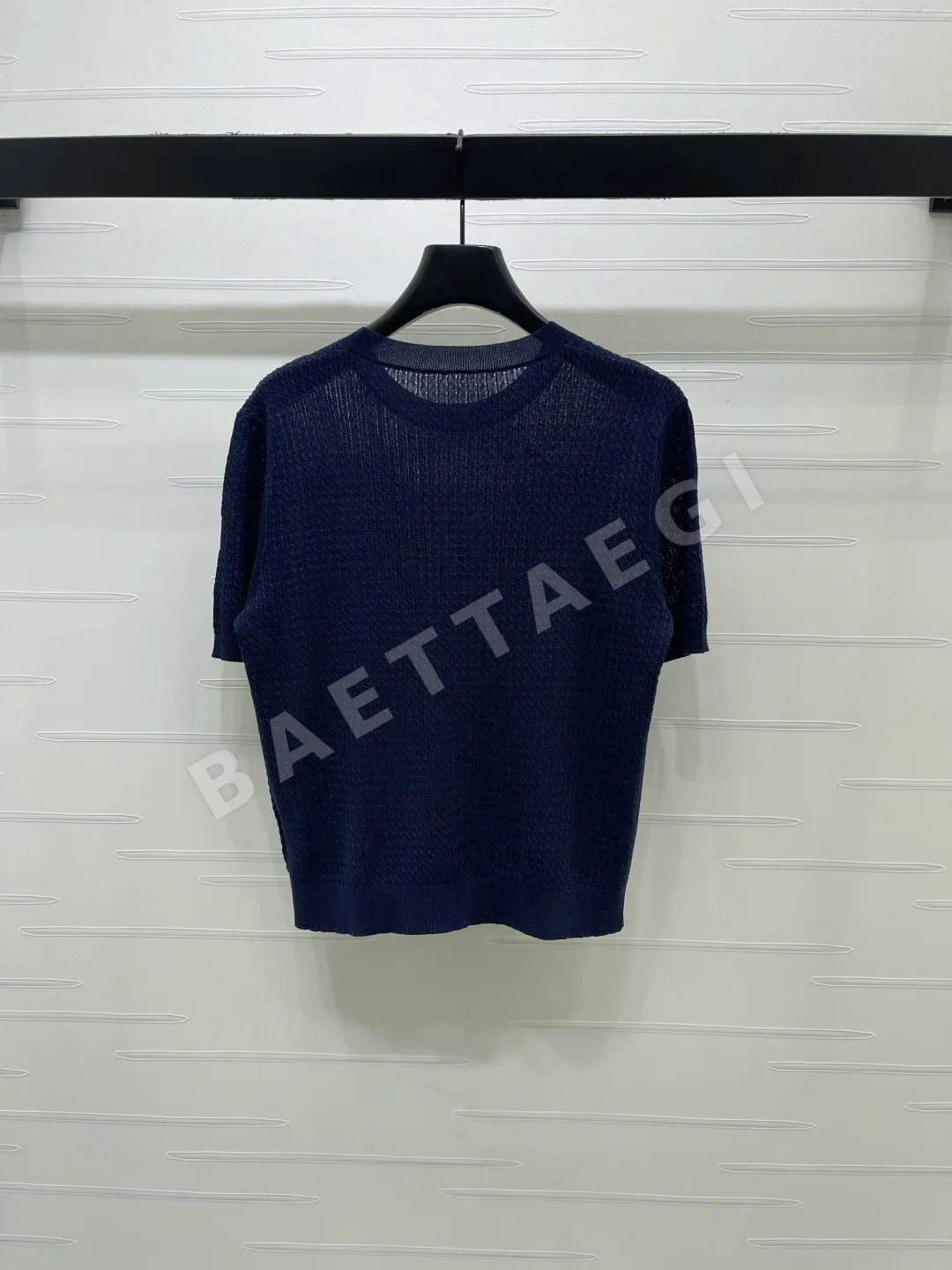 폴로 리브 니트 크루넥 반팔 티셔츠 상세 이미지 8