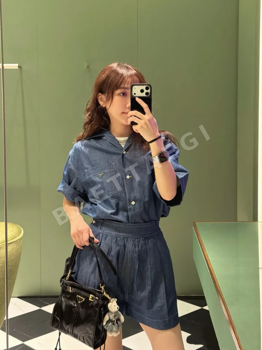 프라다 경량 데님 점프수트 세트 상세 이미지 9