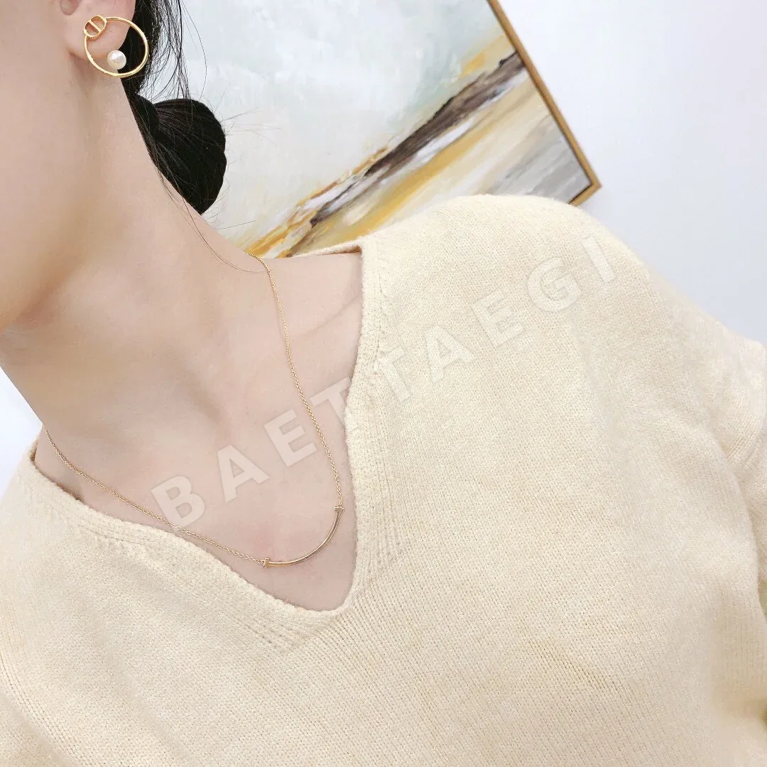 티파니 스마일 더블 T 스털링 실버 목걸이 상세 이미지 2