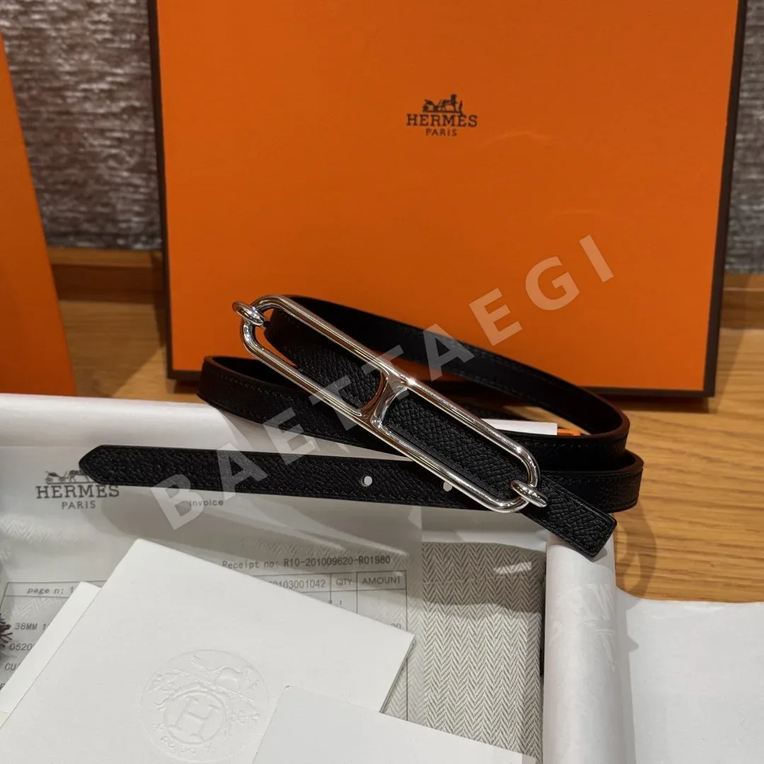 에르메스 H 버클 양면 가죽 벨트 176003