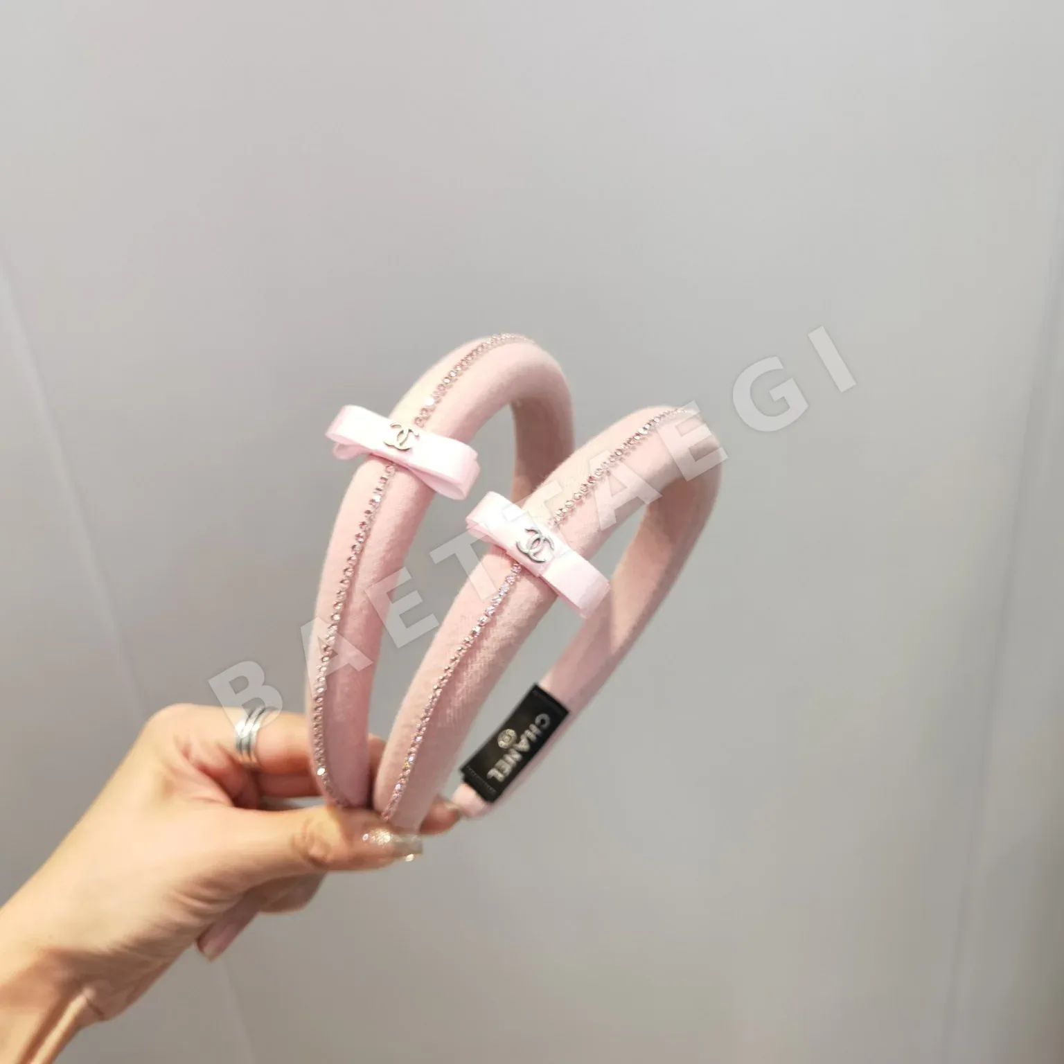 샤넬 핑크 헤드밴드 헤어악세 상세 이미지 2