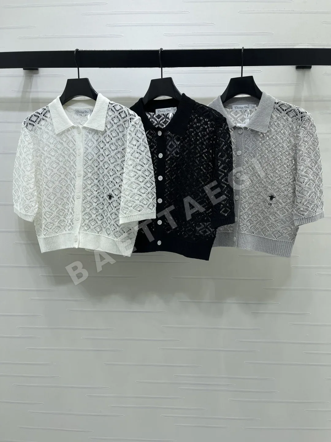 디올 카라 니트 반팔 가디건 92823