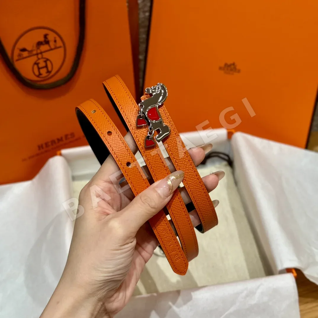 에르메스 포니 버클 양면 가죽 벨트 175266