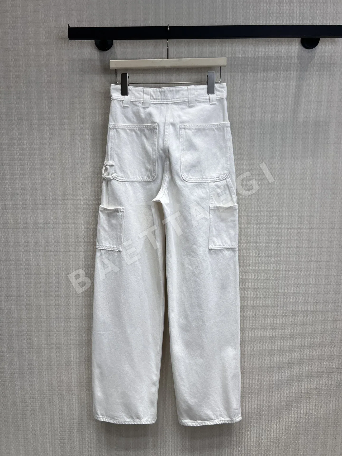 샤넬 더블 C 링 버클 와이드 레그 데님 바지 상세 이미지 2