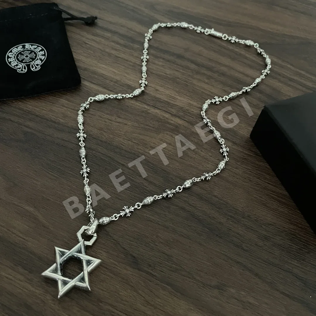 크롬하츠 육각형 스타 크로스 펜던트 목걸이 상세 이미지 3