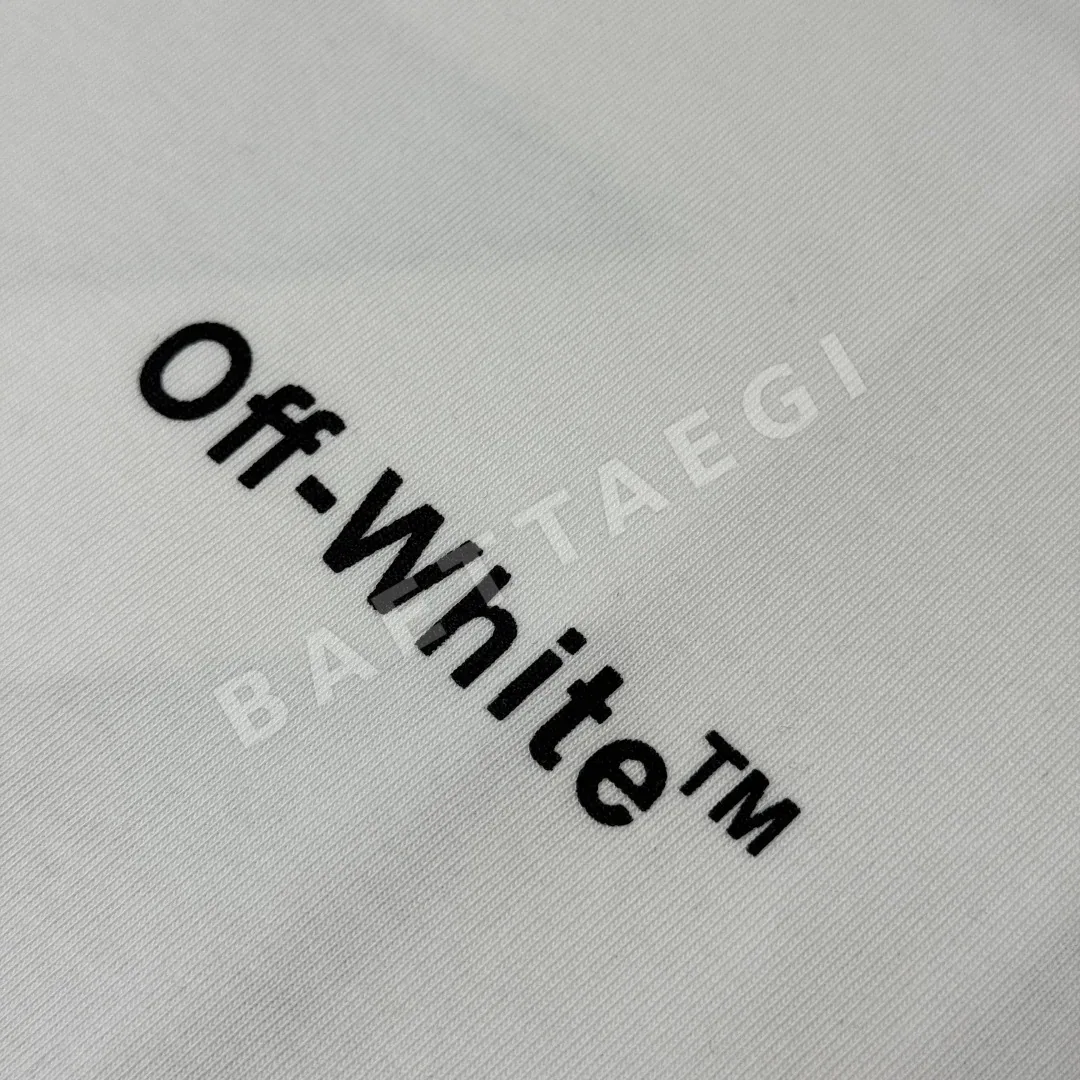 오프화이트 남성 크루넥 반팔 티셔츠 상세 이미지 6