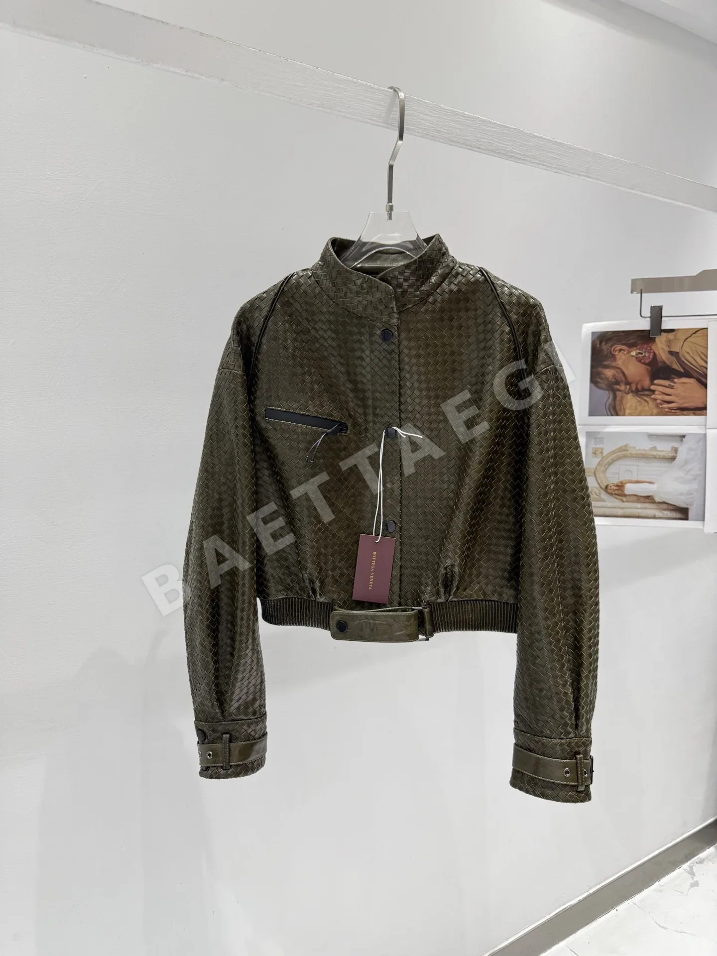 보테가베네타 꼬임 가죽 여성 자켓 194832