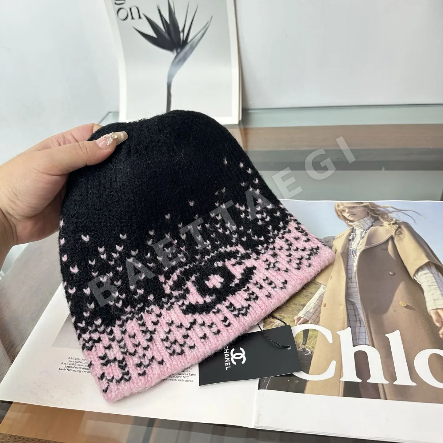 샤넬 니트 비니 모자 상세 이미지 6