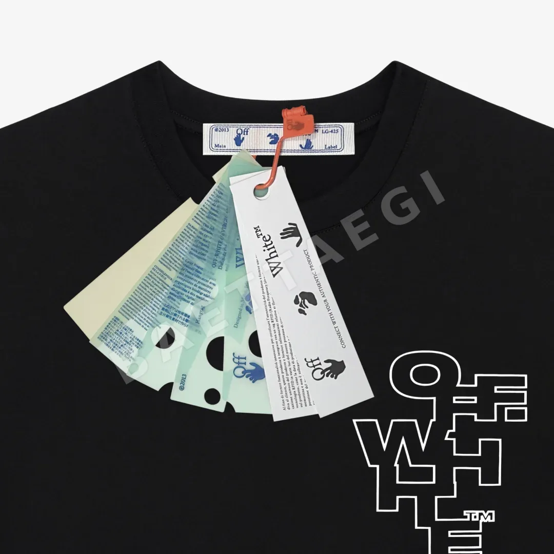 오프화이트 반팔 티셔츠 상세 이미지 4