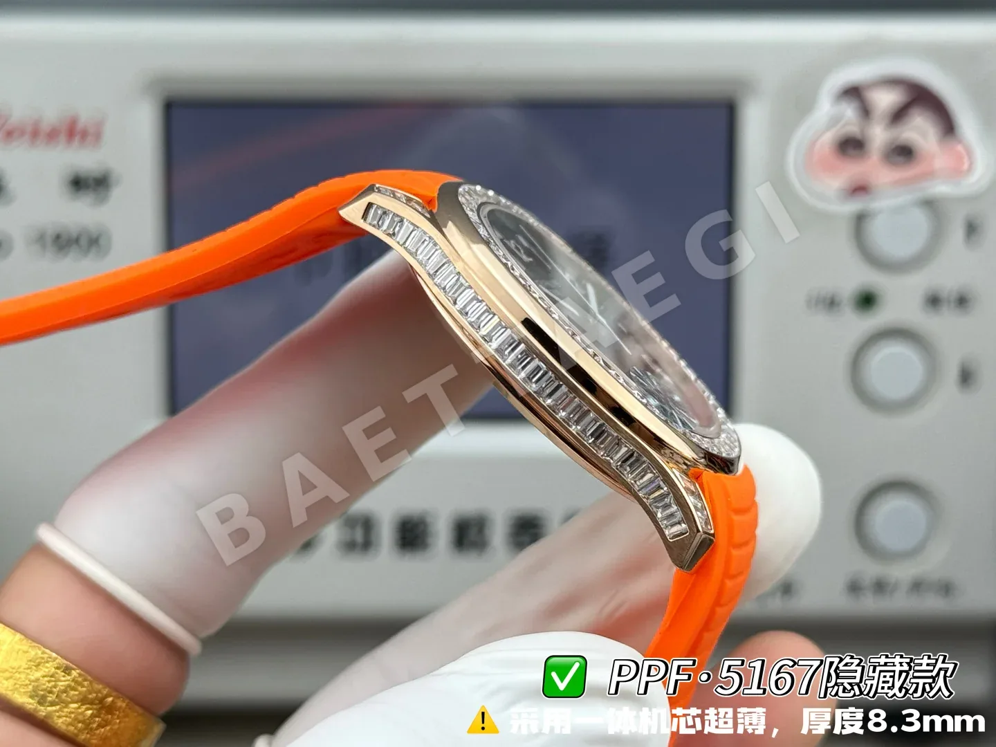 파텍필립 아쿠아넛 5167 다이아 자동 초박형 그레이 다이얼 PPF 공장 레플리카 44204 Patek Philippe 상세 이미지 5