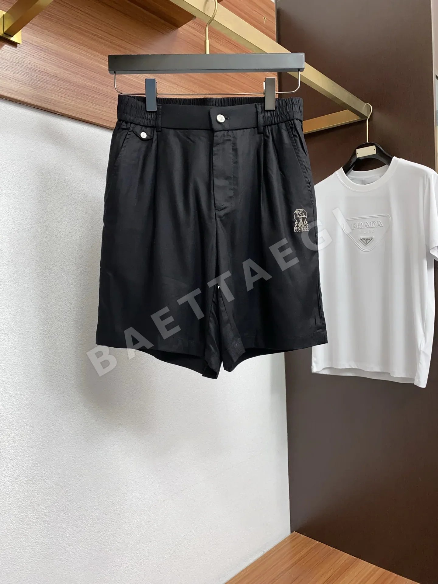 브루넬로쿠치넬리 남성 린넨 캐주얼 반바지 세트 상세 이미지 5