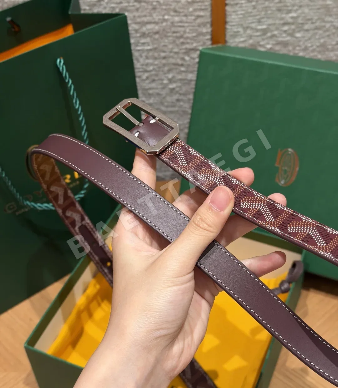 고야드 프레가트 슬림 가죽 벨트 상세 이미지 9