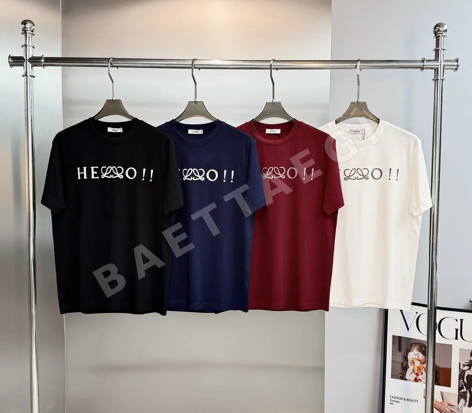 로에베 머서라이즈드 코튼 반팔 티셔츠 상세 이미지 2