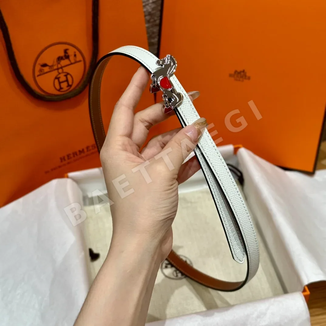 에르메스 포니 버클 양면 가죽 벨트 상세 이미지 4