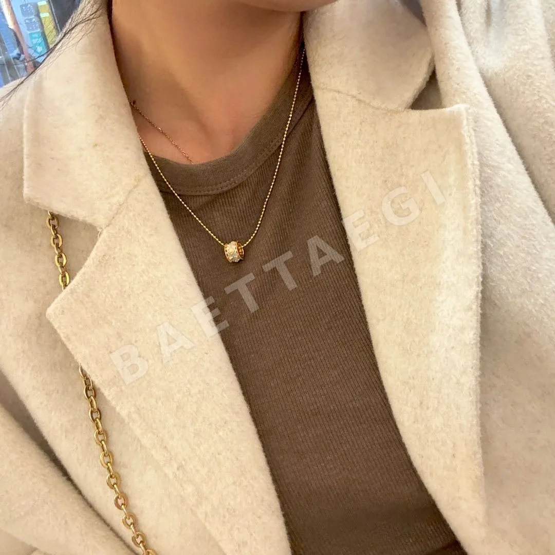 부첼라티 투톤 브러시드 스털링 실버 목걸이 상세 이미지 2