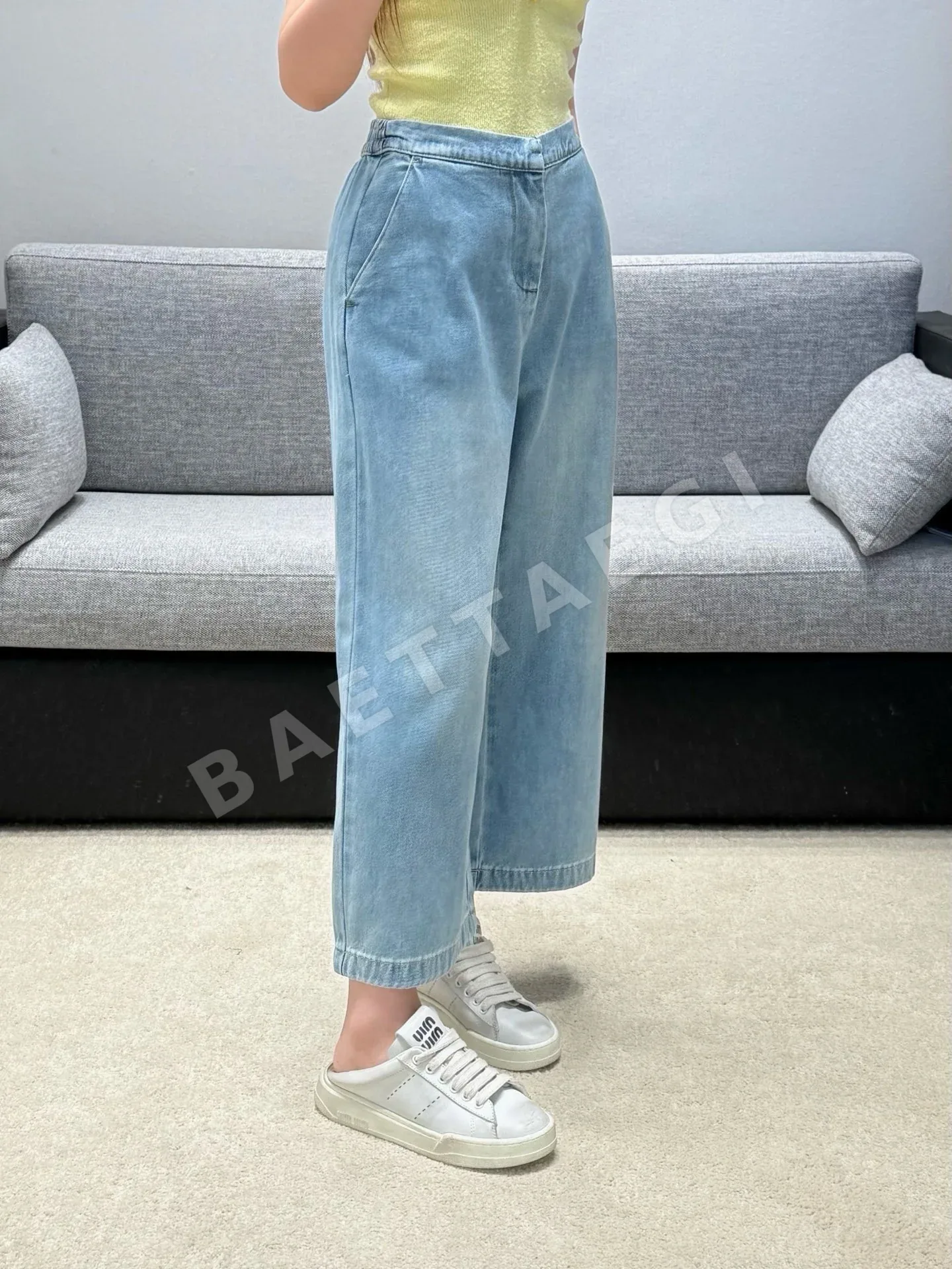 로에베 와이드 크롭 데님 바지 상세 이미지 8