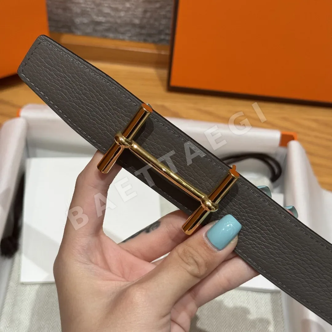 에르메스 당클르 양면 가죽 벨트 상세 이미지 4