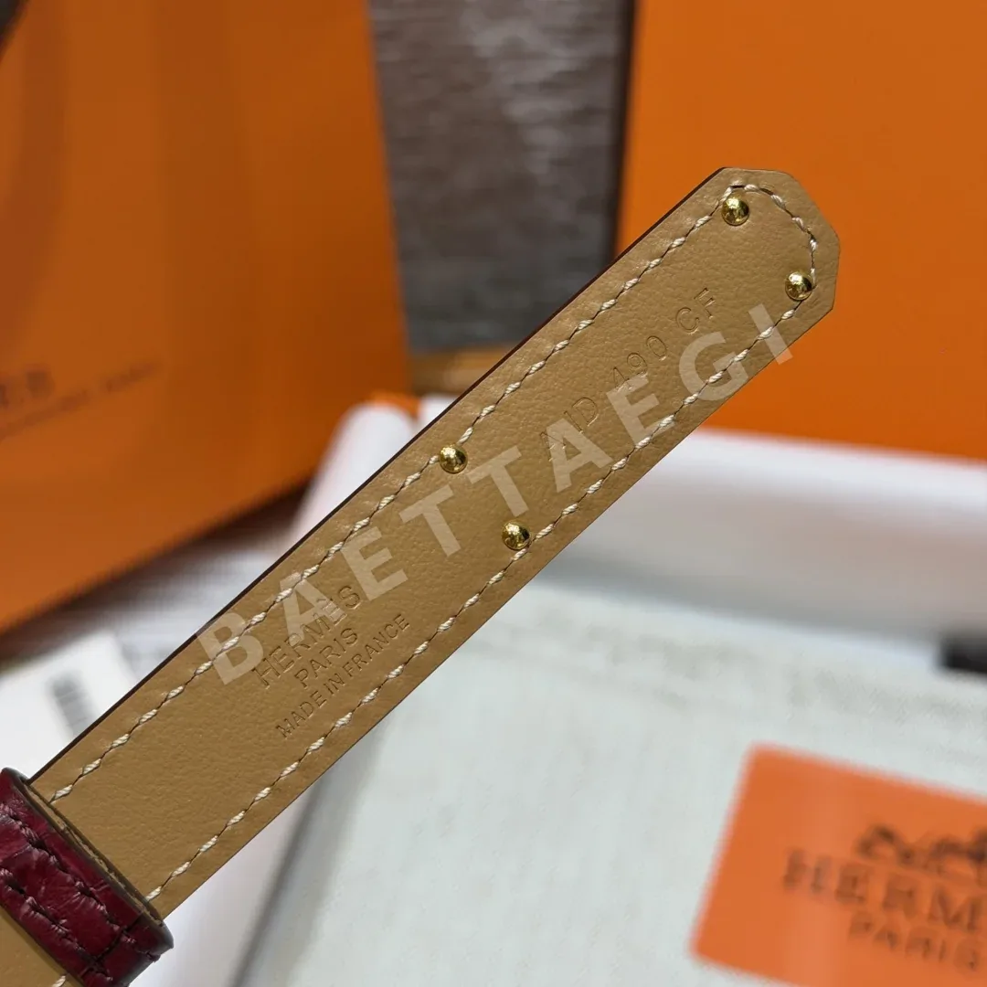 에르메스 켈리 버클 크로커다일 에펨 벨트 18mm 상세 이미지 9