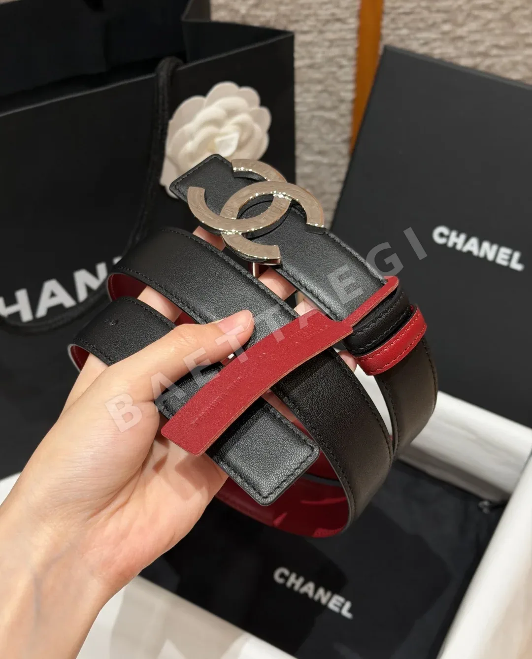샤넬 더블 C 카프스킨 가죽 벨트 상세 이미지 3