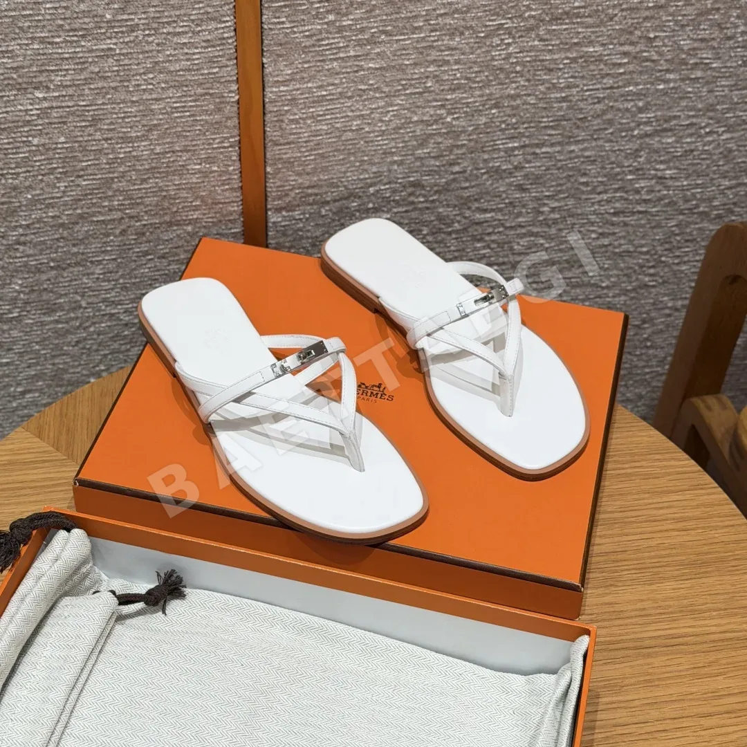 에르메스 미스 켈리 샌들 슬리퍼 white 가죽 상세 이미지 2